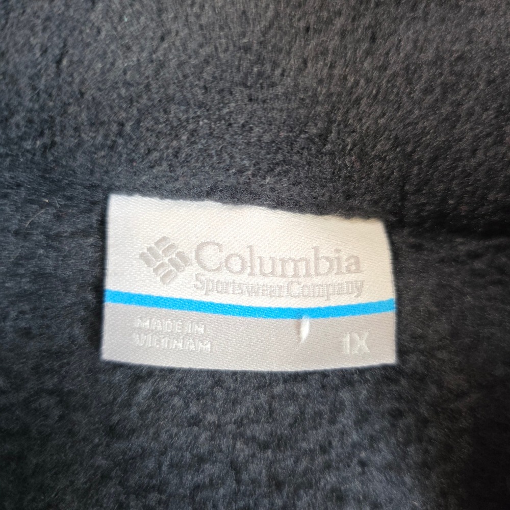 Columbia Benton Springs Fleece Jacket Womens 1X Black Full Zip Mock Neck Outdoor - Picture 2 of 9